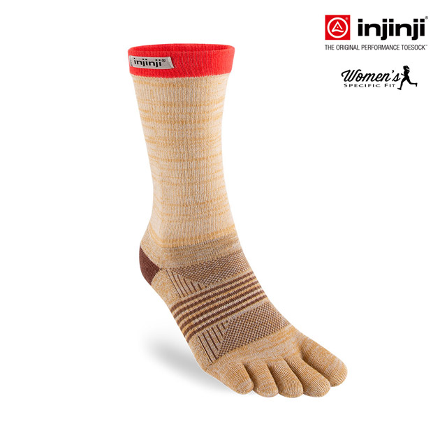 INJINJI 【I】TRAIL女野跑避震吸排五趾中筒襪[褐色] 五趾襪 五指襪 |INJB0NAA3983（其他規格）