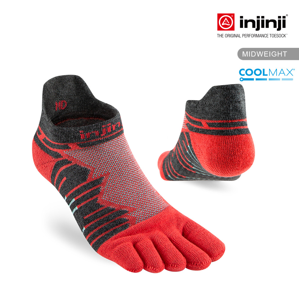 【INJINJI 】Ultra Run 終極系列五趾隱形襪火山紅NAA6505 五指襪五趾襪機能襪跑襪 襪