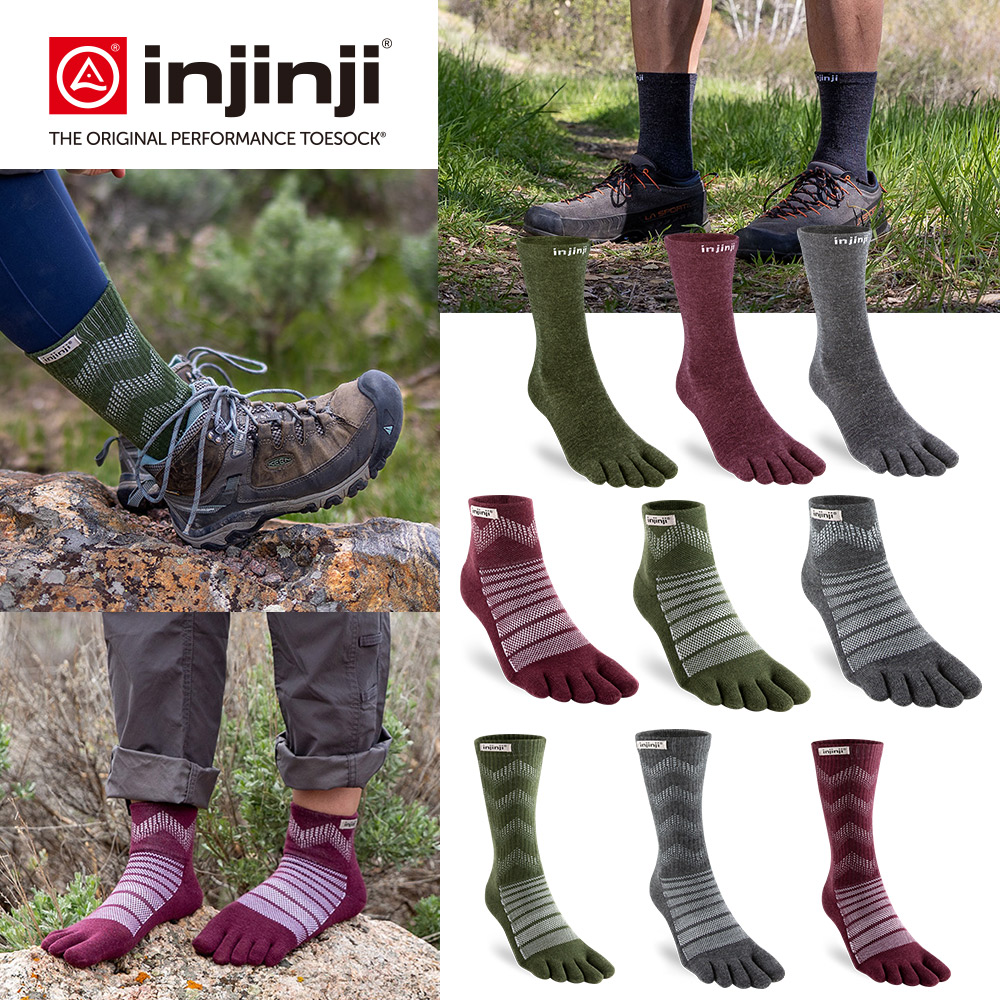 INJINJI 3件組五趾襪-Liner羊毛內襪+Outdoor羊毛短襪+Outdoor羊毛中筒襪