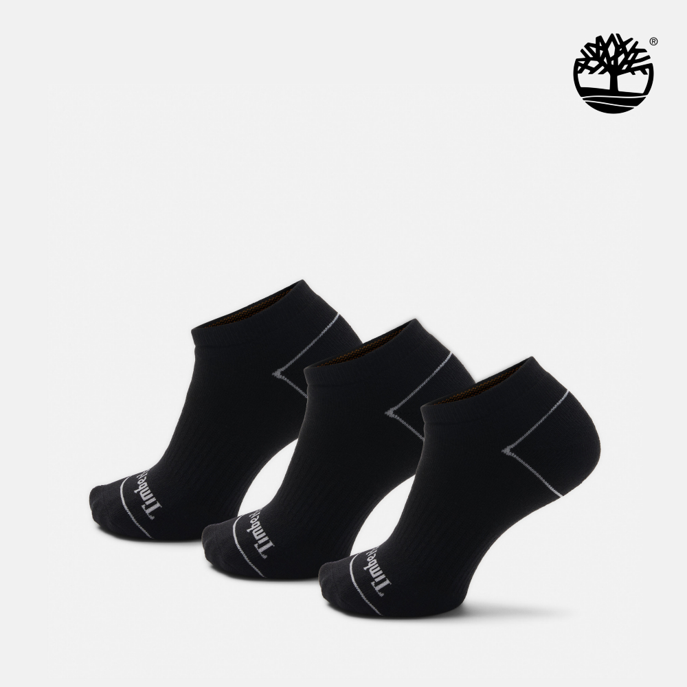 Timberland 中性黑色隱形襪三入組|A6BA3001
