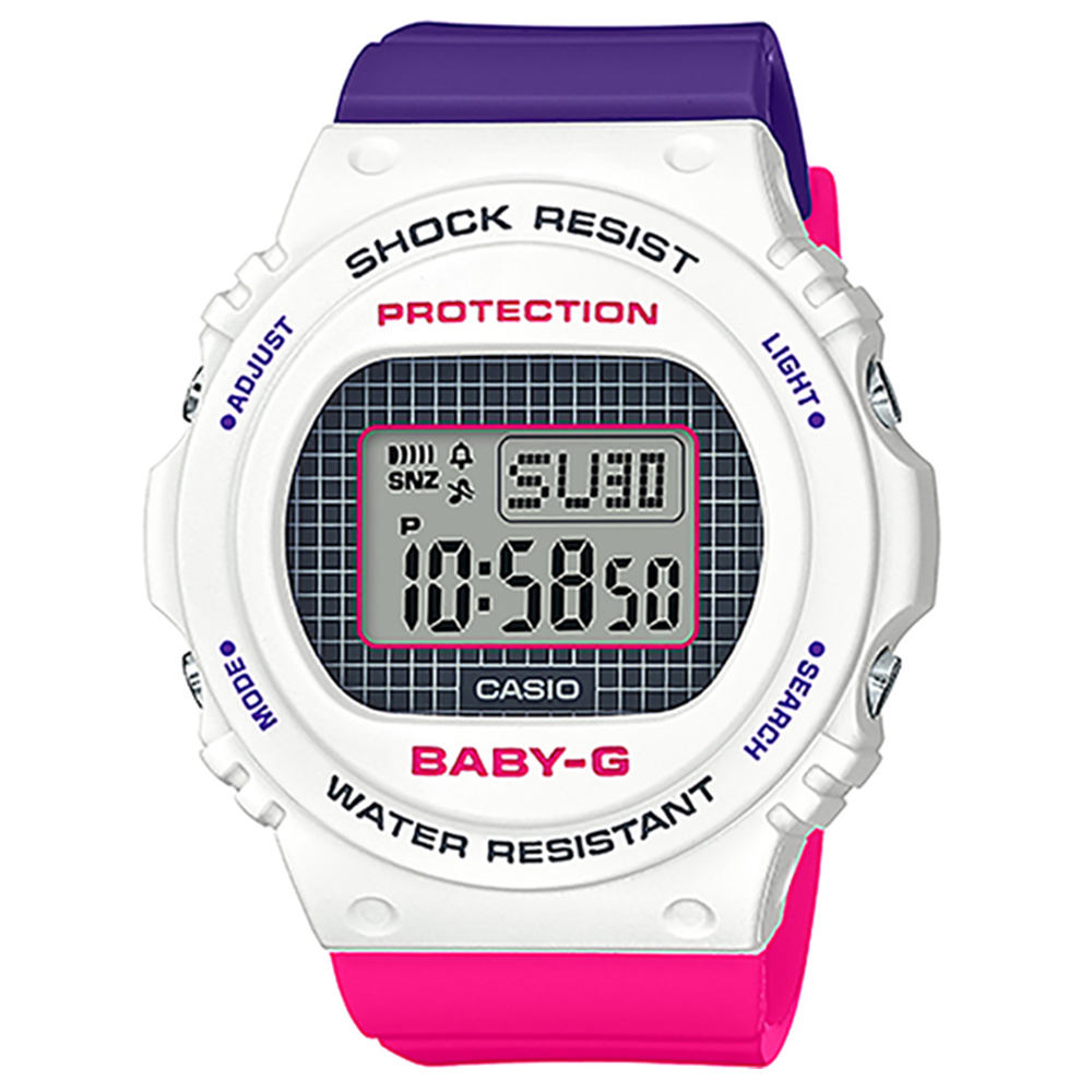 CASIO 卡西歐 限定激殺立即搶 BABY-G 25週年經典90年代復古撞色設計運動錶 (BGD-570THB-7)
