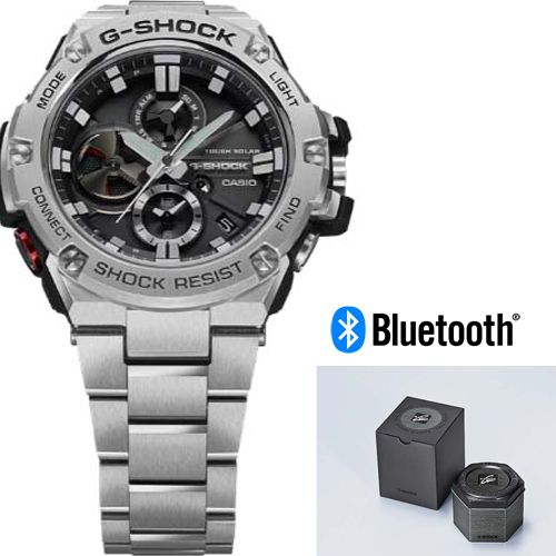 CASIO】G-SHOCK G-STEEL 電力提示窗藍芽不鏽鋼錶(GST-B100D-1A