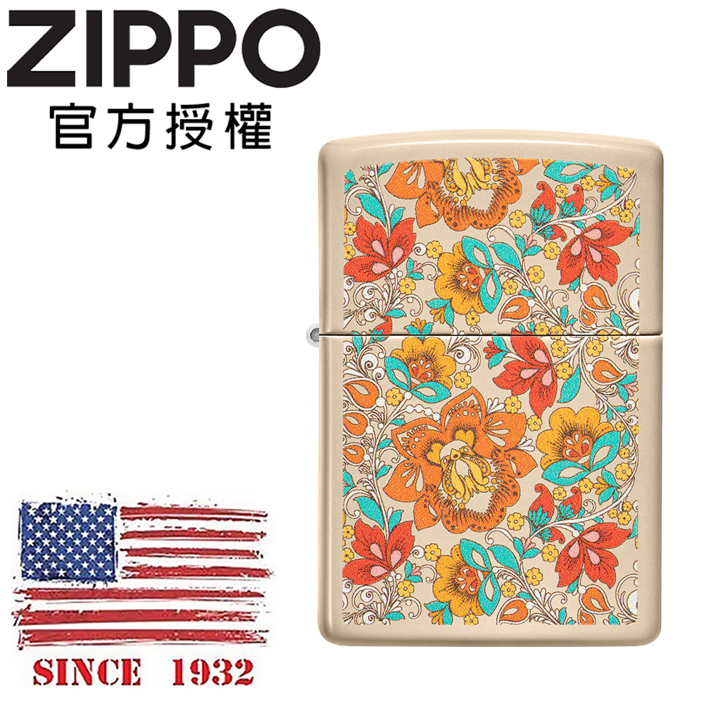Zippo 【官方授權店】 VINTAGE FLORAL DESIGN 經典花藝設計防風打火機