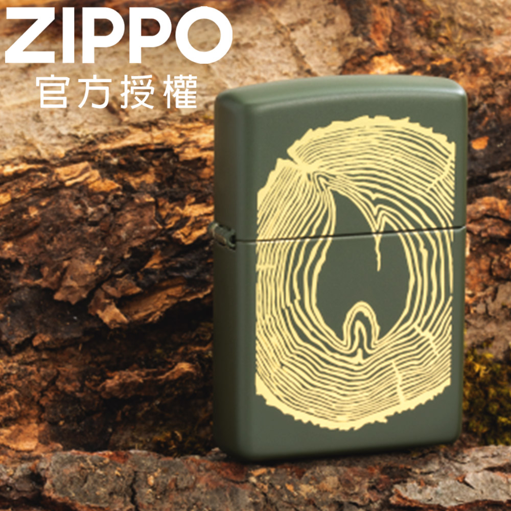 Zippo 【官方旗艦店】Wood Ring Design 年輪之火防風打火機