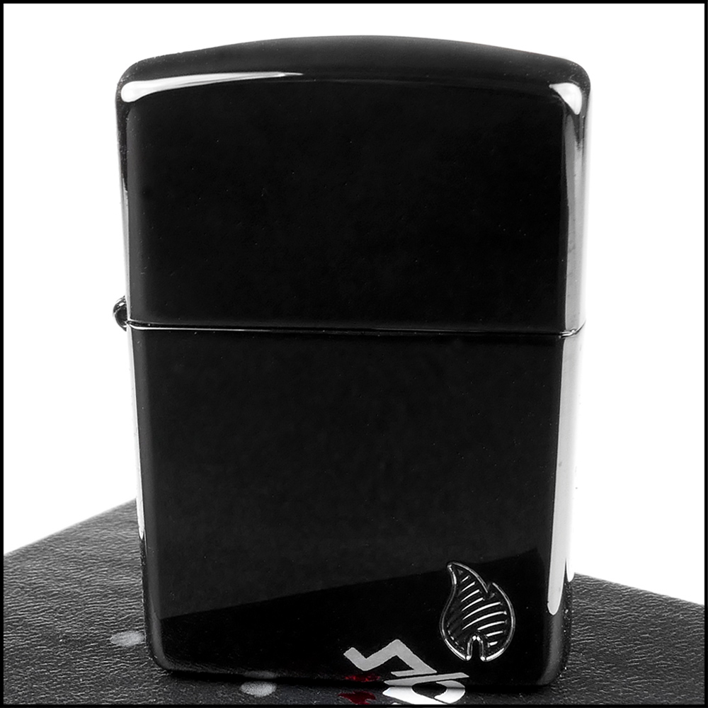 Zippo 美系~ARMOR裝甲-烏黑拋光鏡面-火焰圖案深刻 NO.46402