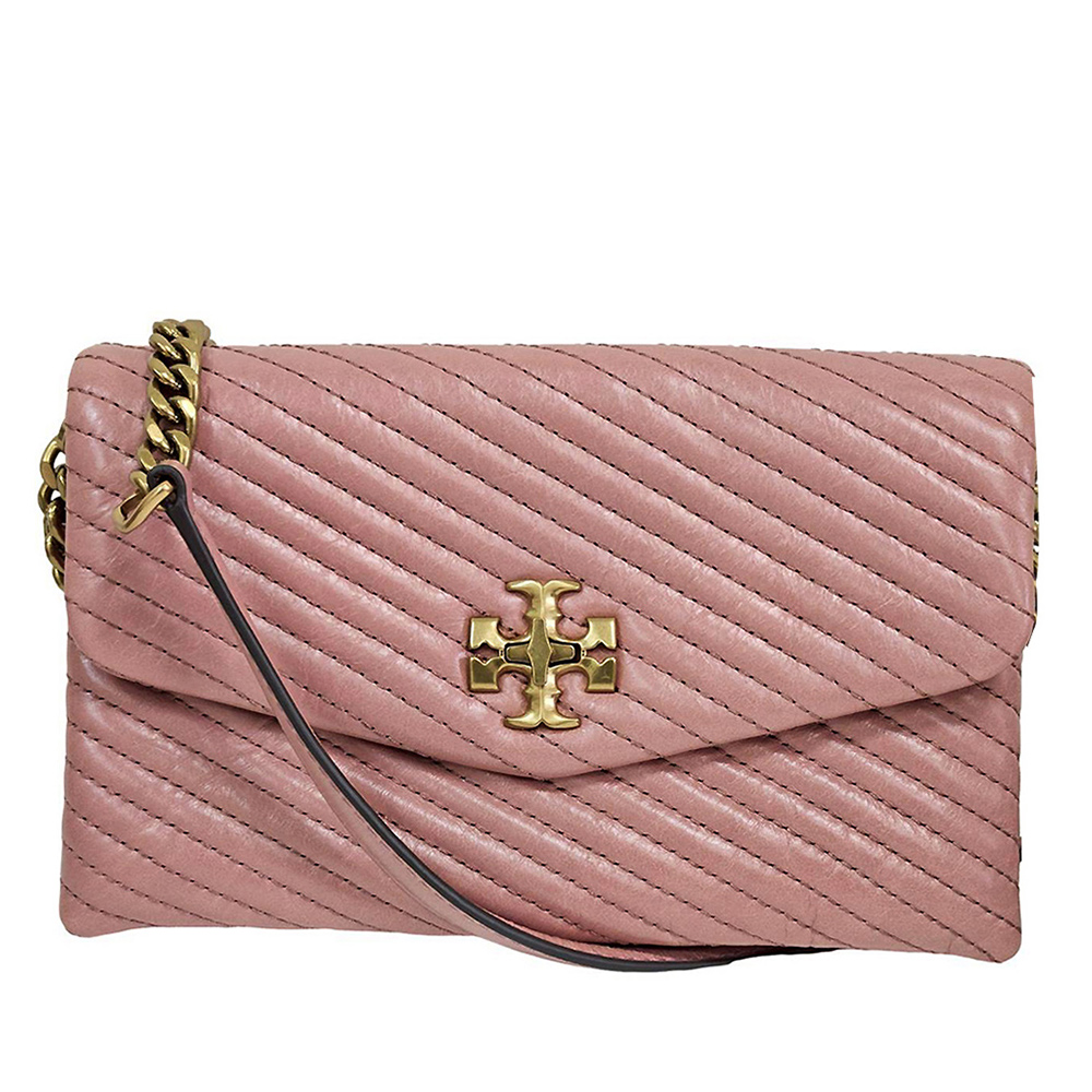 TORY BURCH 小香風 kira 細絎縫斜woc 背包 粉色 贈原廠防塵袋紙袋