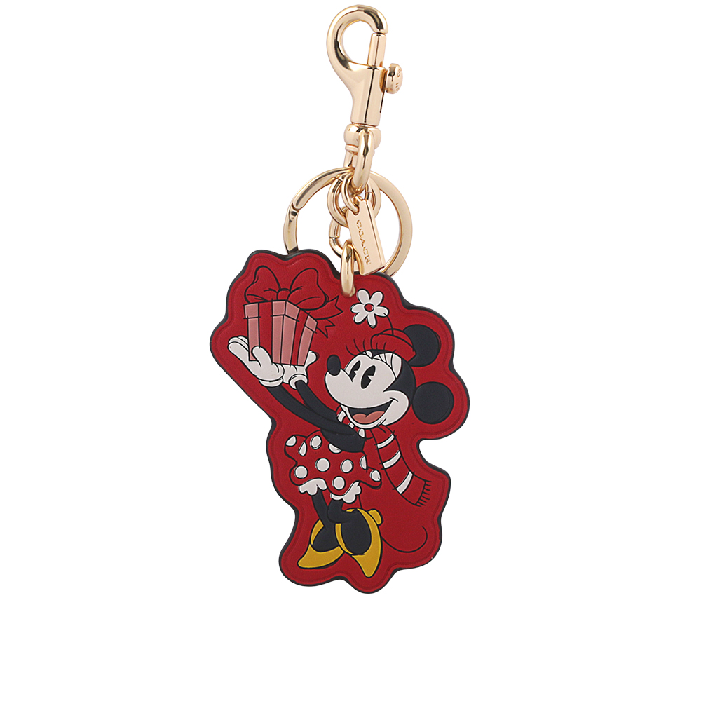 COACH 蔻馳 COACH Disney X Coach 禮物米妮造型吊飾/鑰匙圈(紅色)