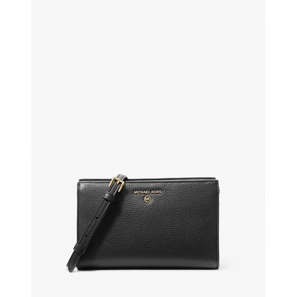 Michael Kors 專櫃經典款 VALERIE 荔枝紋斜背/側背包(黑色)