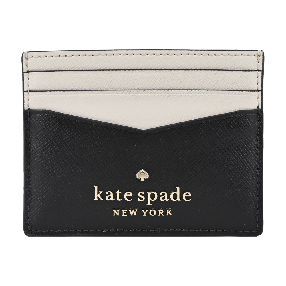 Kate Spade 防刮拼色六卡名片夾-黑/白