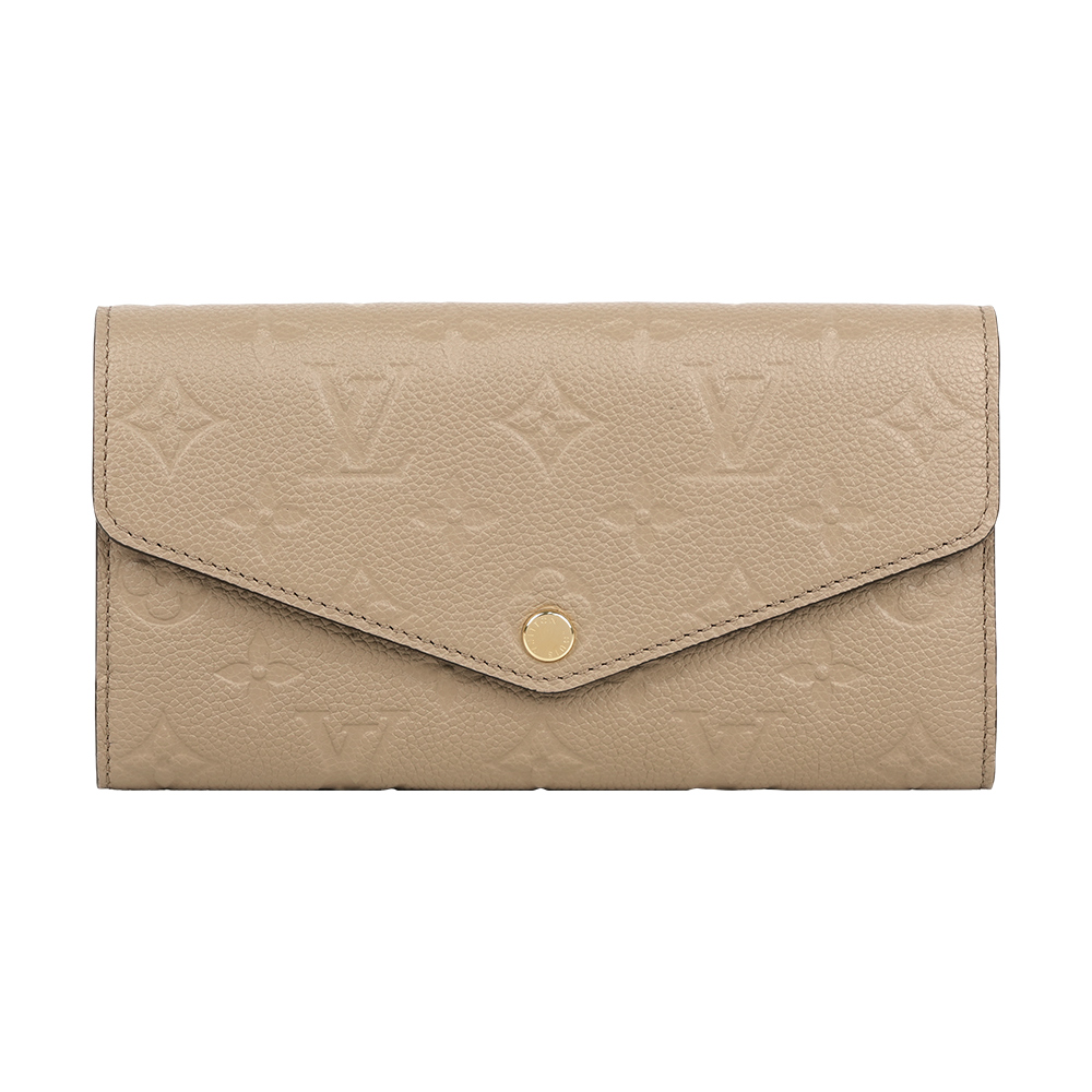 Louis Vuitton 路易威登 Monogram Sarah 牛皮壓紋發財長夾(沙色)