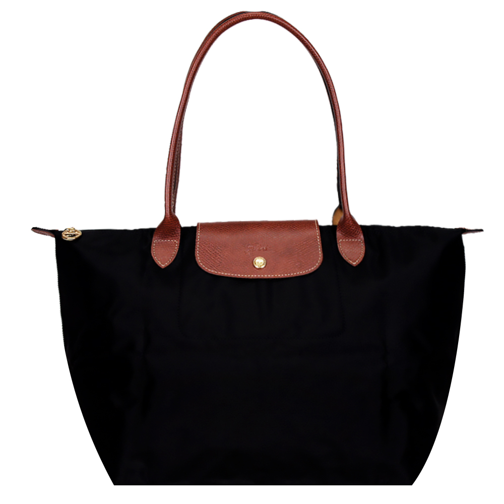 LONGCHAMP Le-Pliage 長把大型尼龍手提包(黑)
