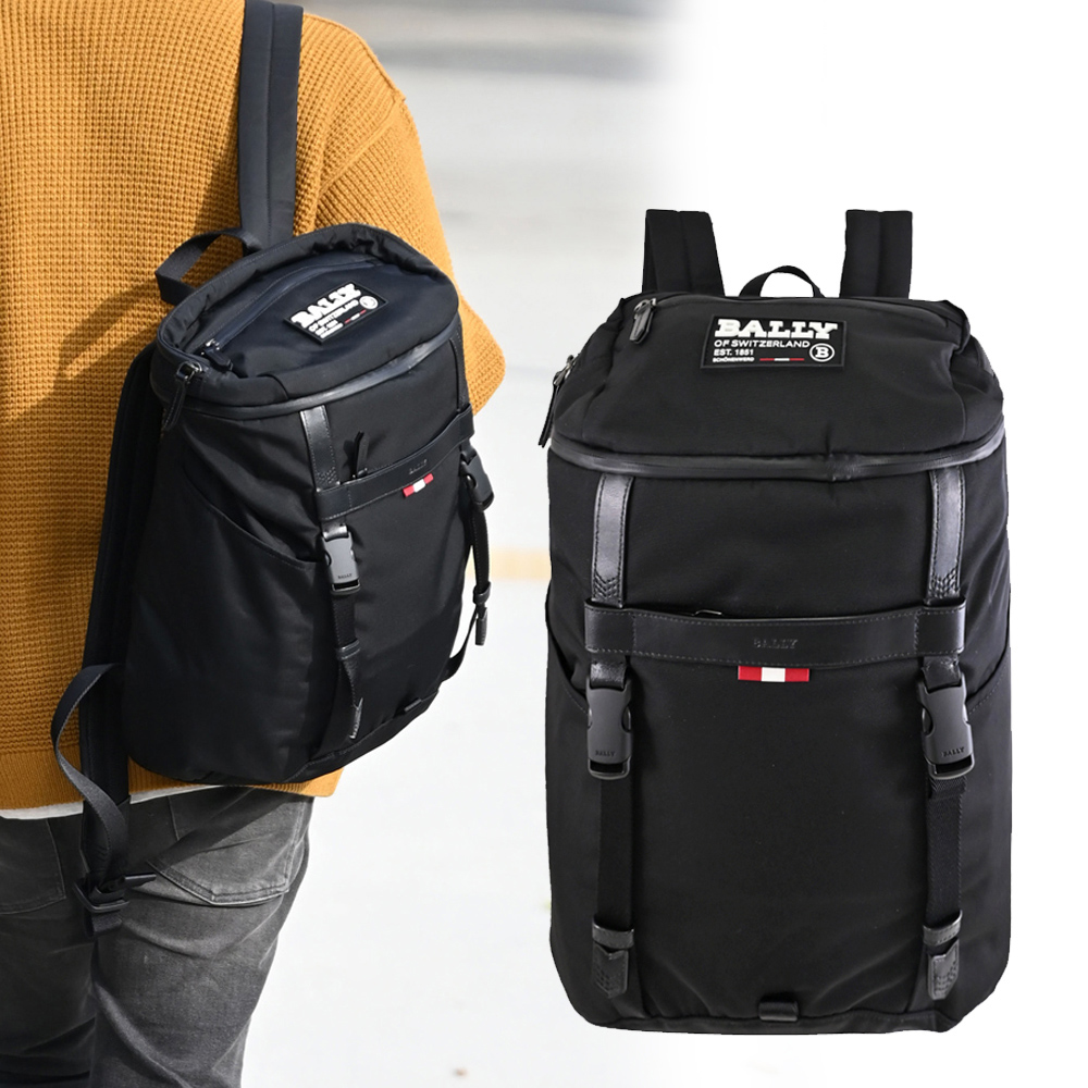 BALLY ON THE GO 腰包/手拿三用折疊後背包.黑