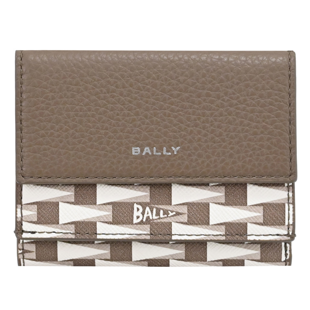 BALLY PNT 品牌新款印花釦式零錢小短夾.淺棕
