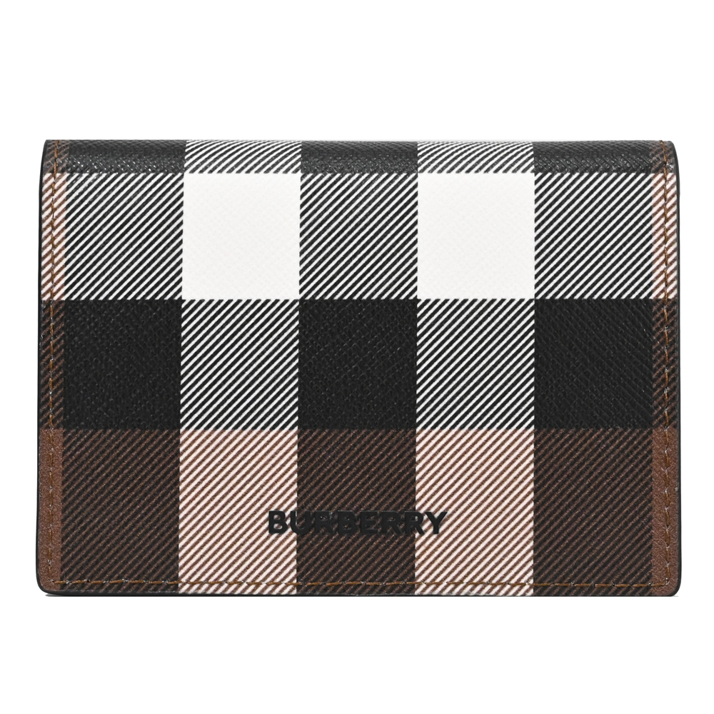 BURBERRY 巴寶莉 經典英式格紋對開隨身卡夾.樺木棕