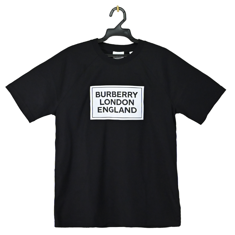BURBERRY 巴寶莉 MARGOT 經典LOGO印花棉質短袖T恤.黑