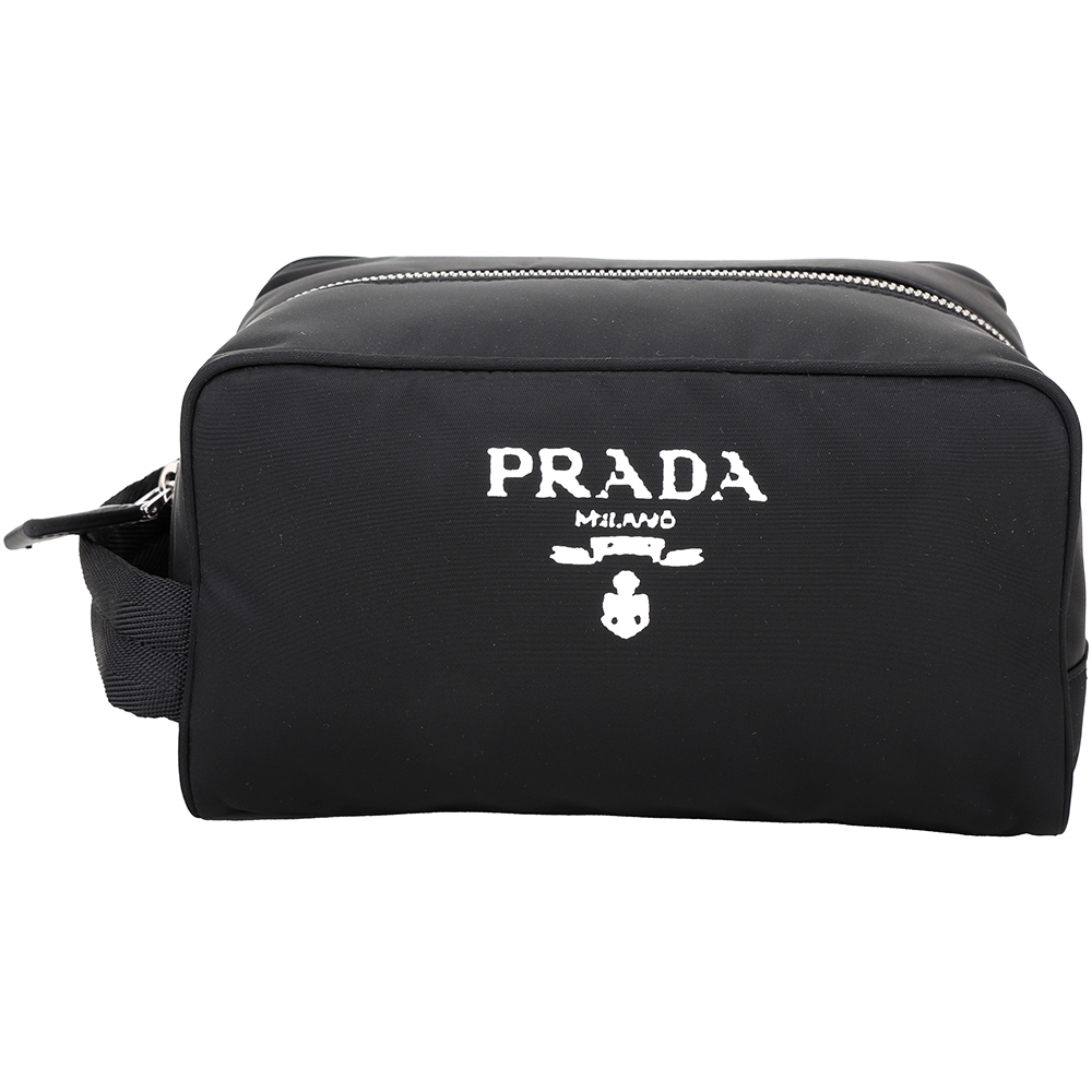 PRADA 普拉達 Tessuto 再生尼龍手提萬用包(黑色)