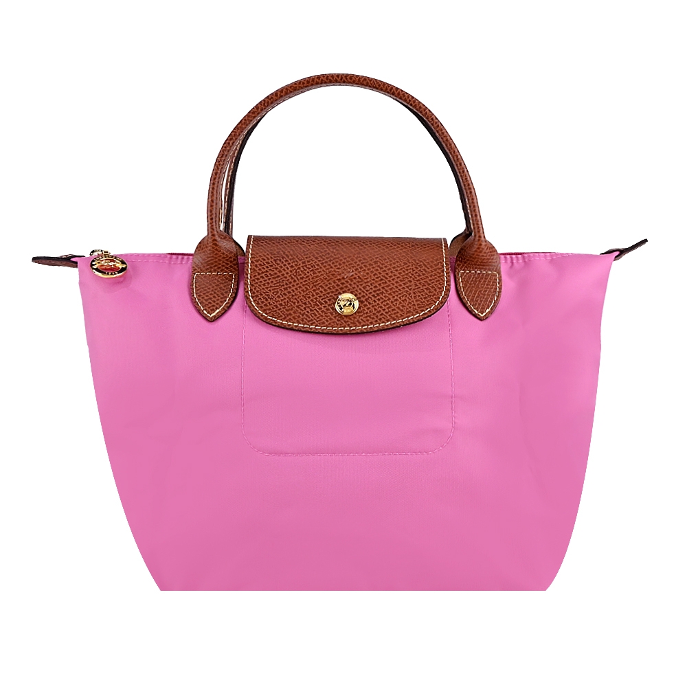 Longchamp LE PLIAGE系列短把尼龍摺疊水餃包(小/牧丹粉)