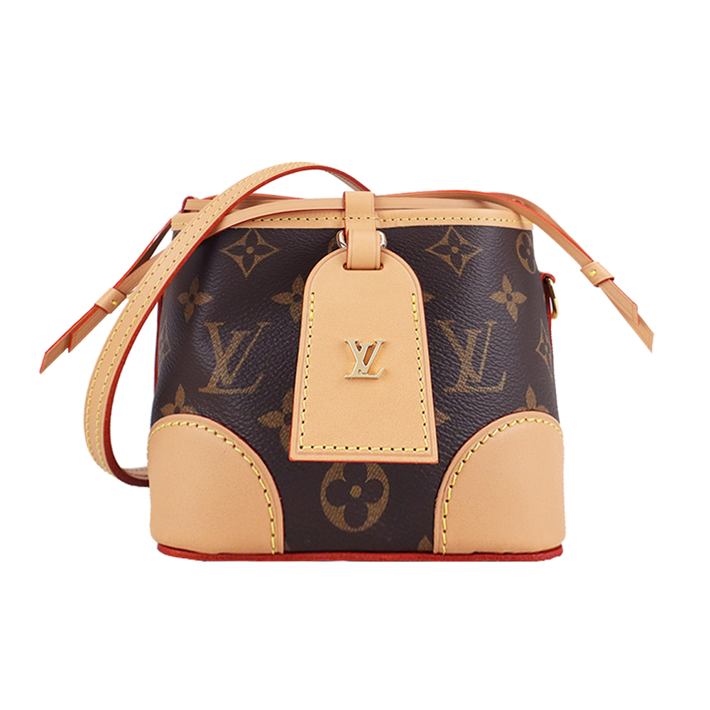 Louis Vuitton 新款No? 經典Monogram帆布皮革迷你水桶/斜背包(棕