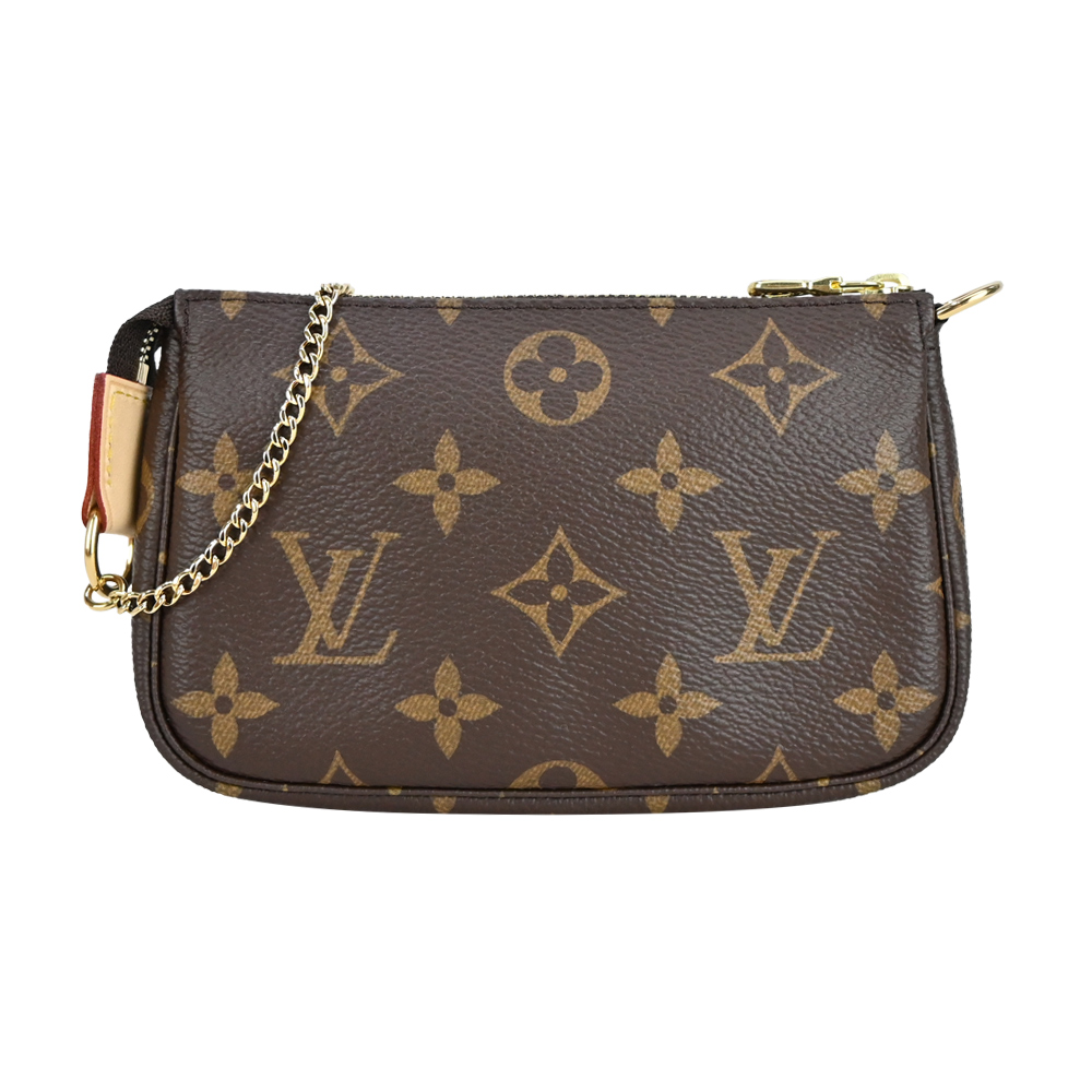 Louis Vuitton Monogram 帆布印花迷你鏈帶晚宴/手提包(咖啡) - PChome