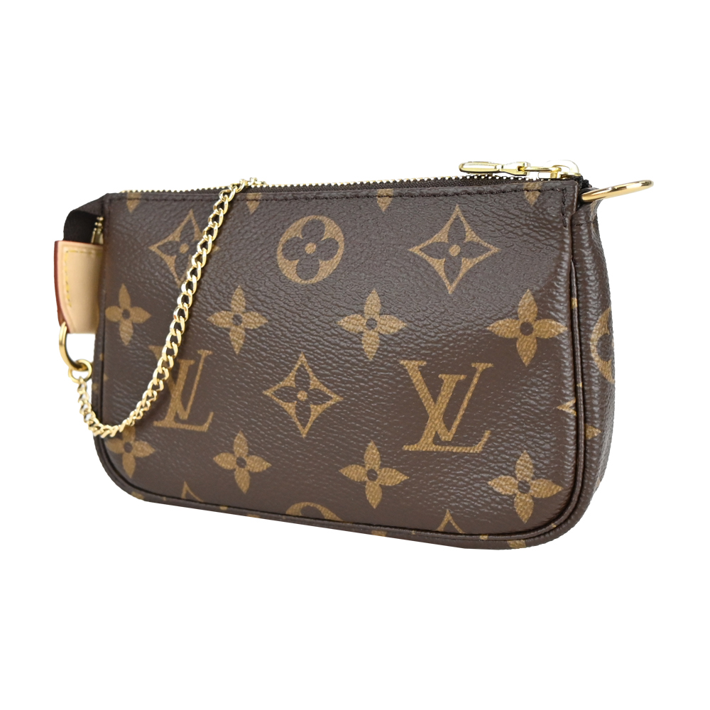 Louis Vuitton Monogram 帆布印花迷你鏈帶晚宴/手提包(咖啡) - PChome