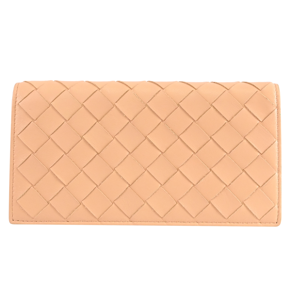 BOTTEGA VENETA 寶緹嘉 經典編織NAPPA皮革扣式長夾.杏色