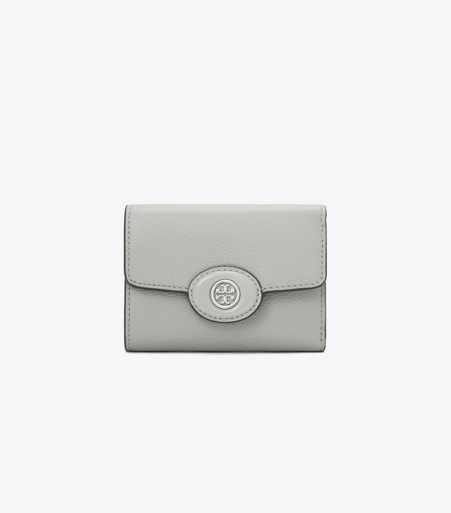 TORY BURCH 專櫃經典款 Robinson 防刮皮革釦式三折短夾 手拿包 零錢包
