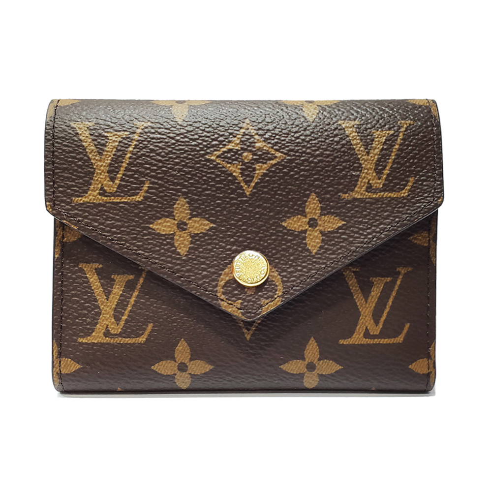 Louis Vuitton 路易威登 M62360 經典Victorine系列經典Monogram帆布三折暗釦短夾(粉色)