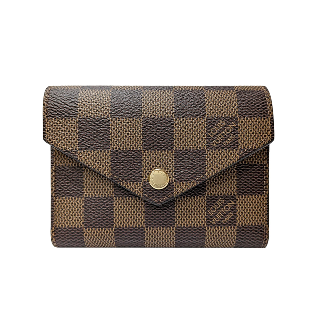 Louis Vuitton 路易威登 N41659 經典Victorine系列經典棋盤格三折暗釦短夾(棋盤格x紅)