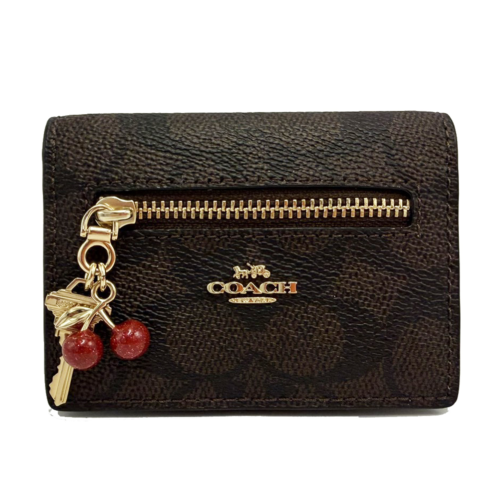 COACH 蔻馳 C LOGO卡片信用卡名片零錢包(深咖)