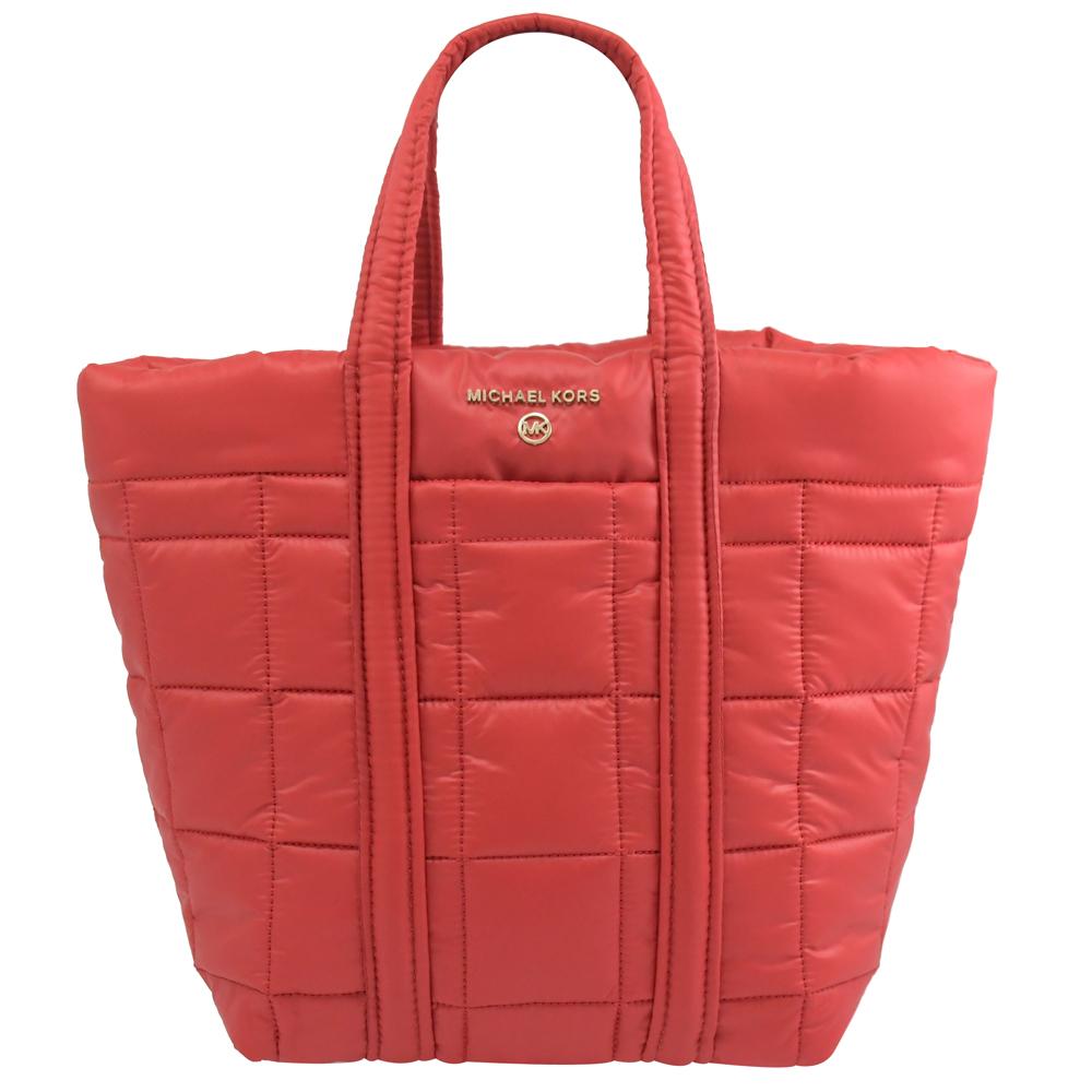 Michael Kors STIRKING 金屬LOGO尼龍手提小托特包.紅