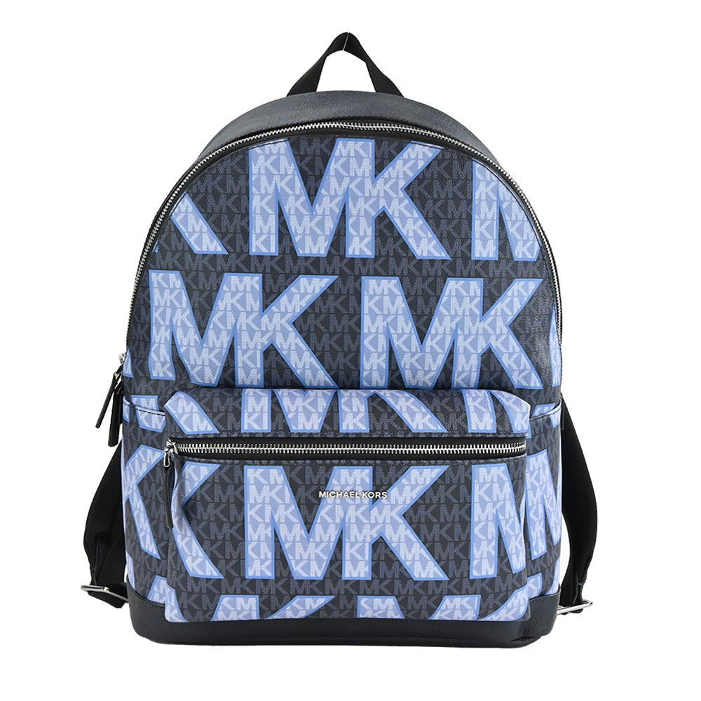 Michael Kors MK滿版大LOGO後背包-藍