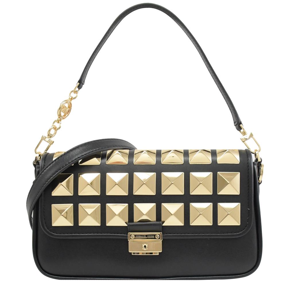 Michael Kors BRADSHAW 大鉚釘造型翻蓋兩用包.黑