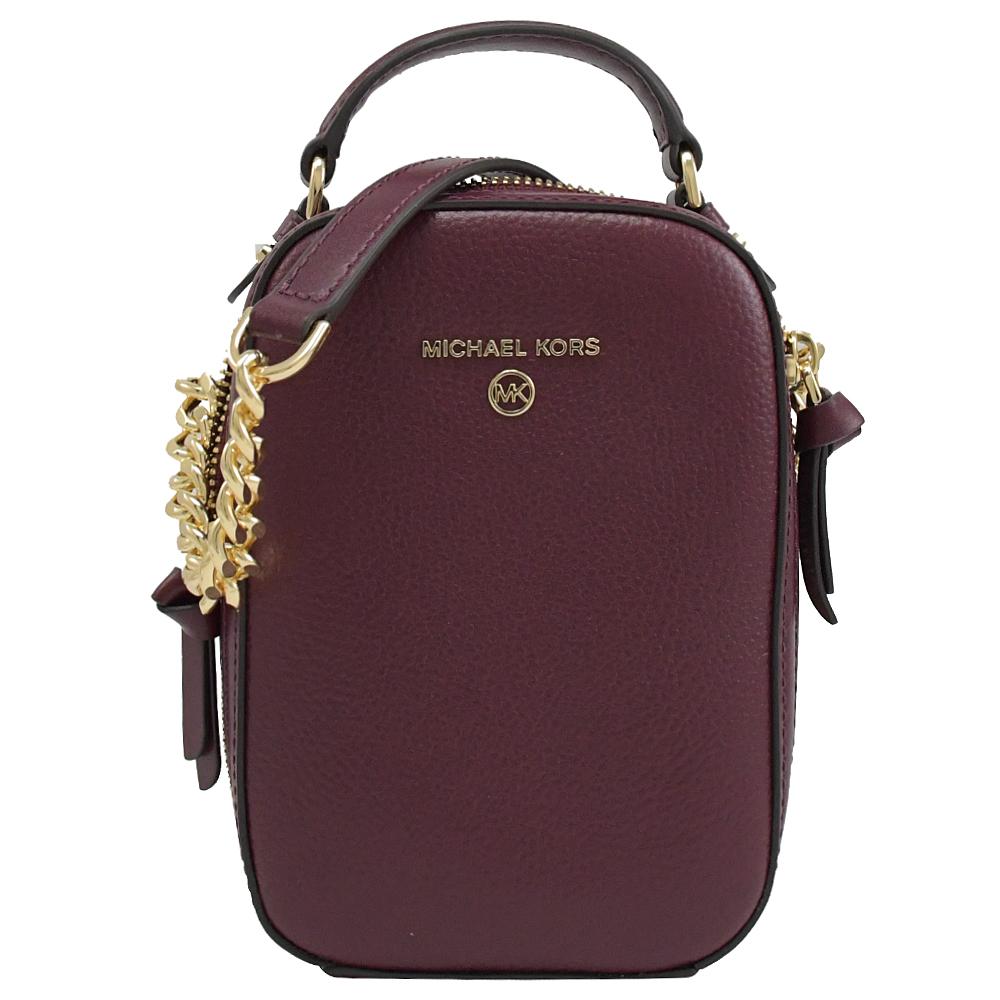 Michael Kors Jet Set Charm 手提鏈帶斜背包.酒紅