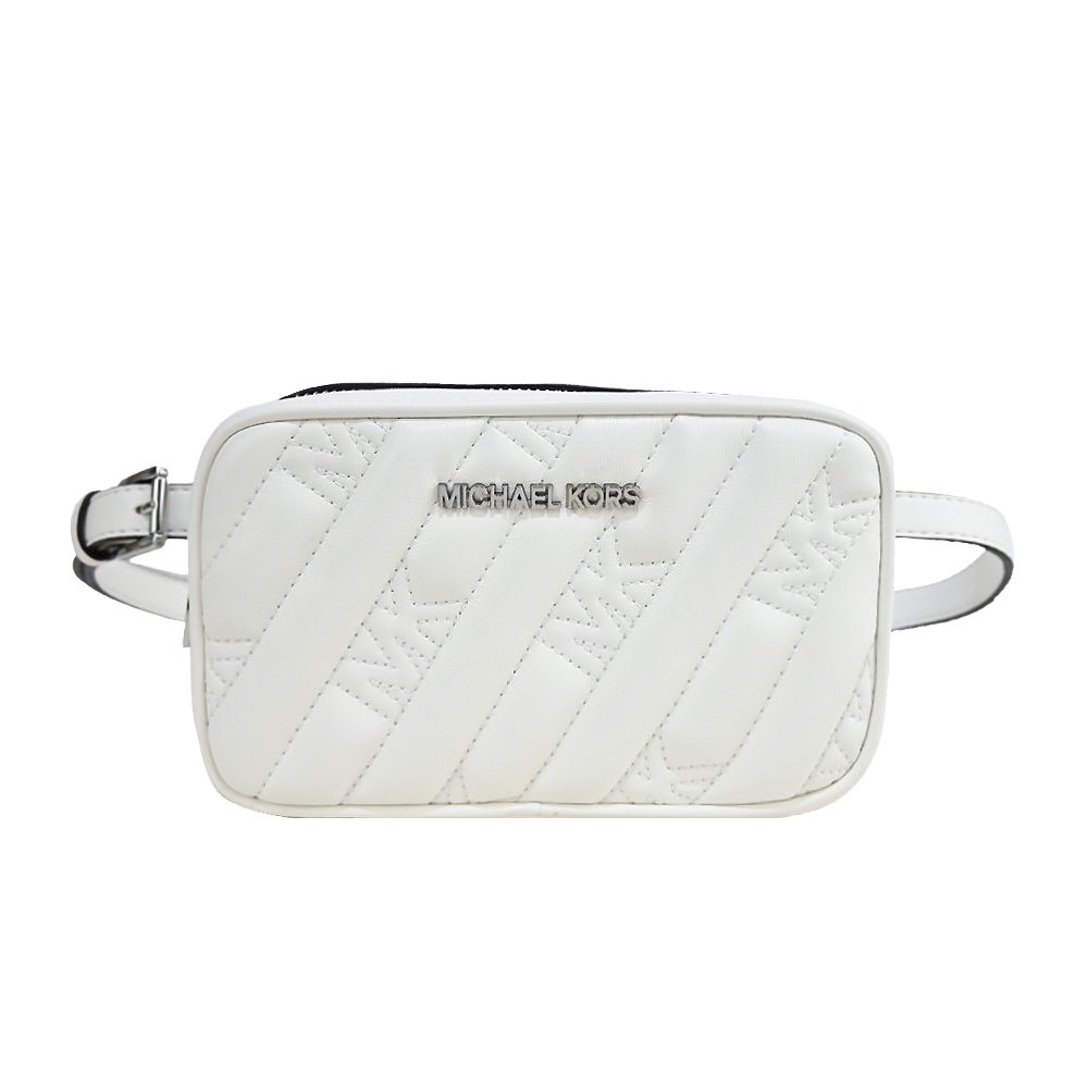 Michael Kors MK壓紋LOGO腰包/胸包-白