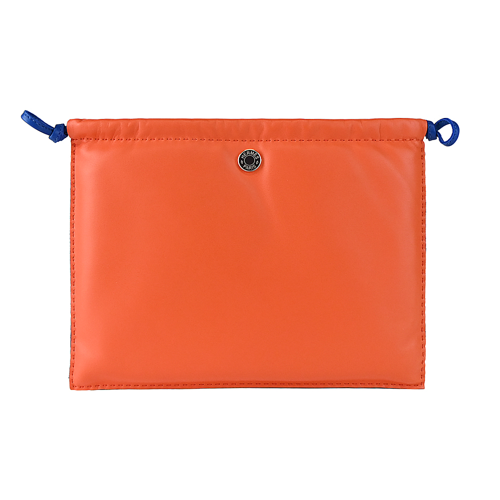 HERMES 愛馬仕 Kleine Tasche Pilo手拿內裡整合袋(罌粟/藍)