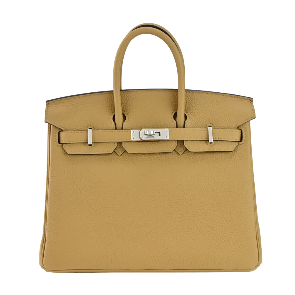 HERMES 愛馬仕 Birkin 25cm Epsom牛皮手提/肩背柏金包(4B餅乾/U刻/銀釦)