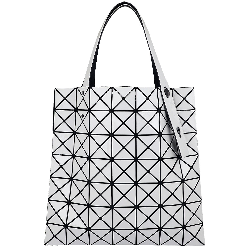 Issey Miyake 三宅一生 BAOBAO 白亮面方格7x7側肩/手提包