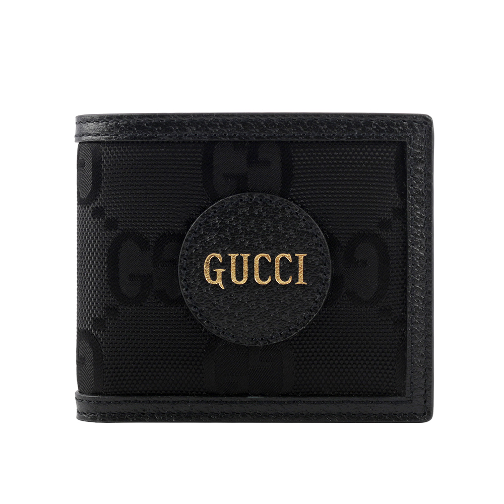 GUCCI 古馳 Off The Grid GG 再生尼龍對開8卡短夾(黑色)