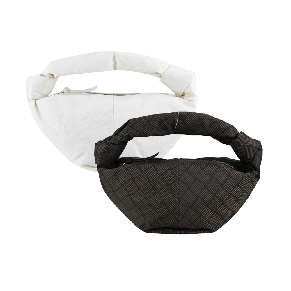 BOTTEGA VENETA 寶緹嘉 經典圖案刺繡尼龍雙結手提包(任選)