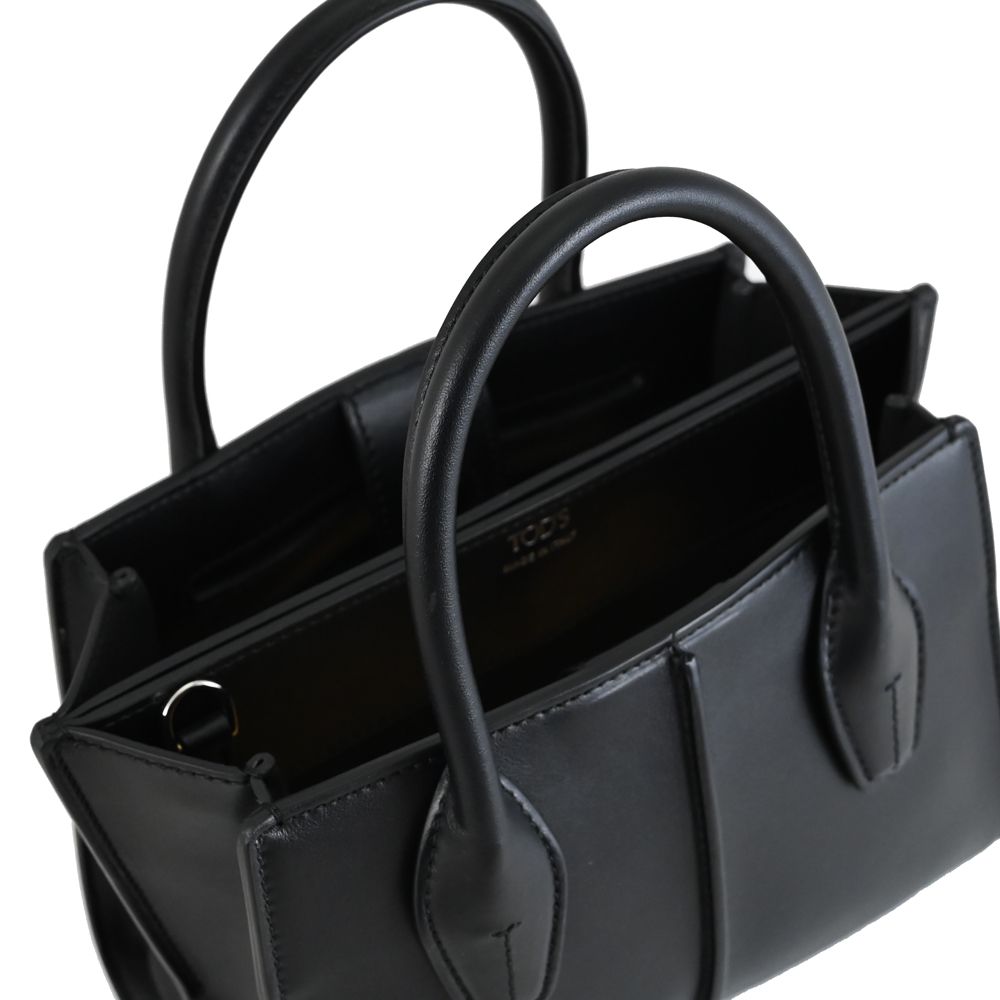 TOD'S Holly Mini 小牛皮雙層手提兩用包.黑- PChome 24h購物