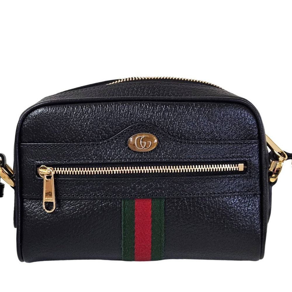 GUCCI 古馳GG Ophidia系列綠紅織帶牛皮斜背包(贈原廠紙盒紙袋防塵袋