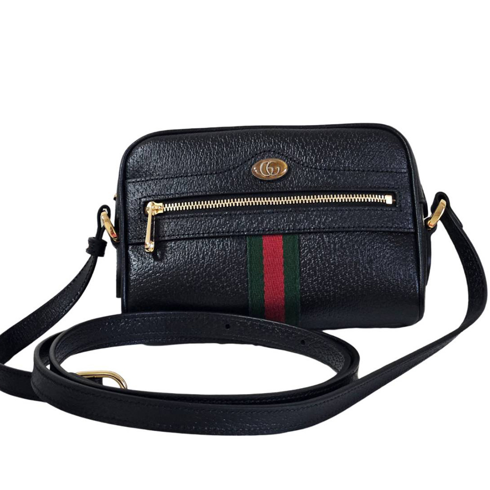 GUCCI 古馳GG Ophidia系列綠紅織帶牛皮斜背包(贈原廠紙盒紙袋防塵袋