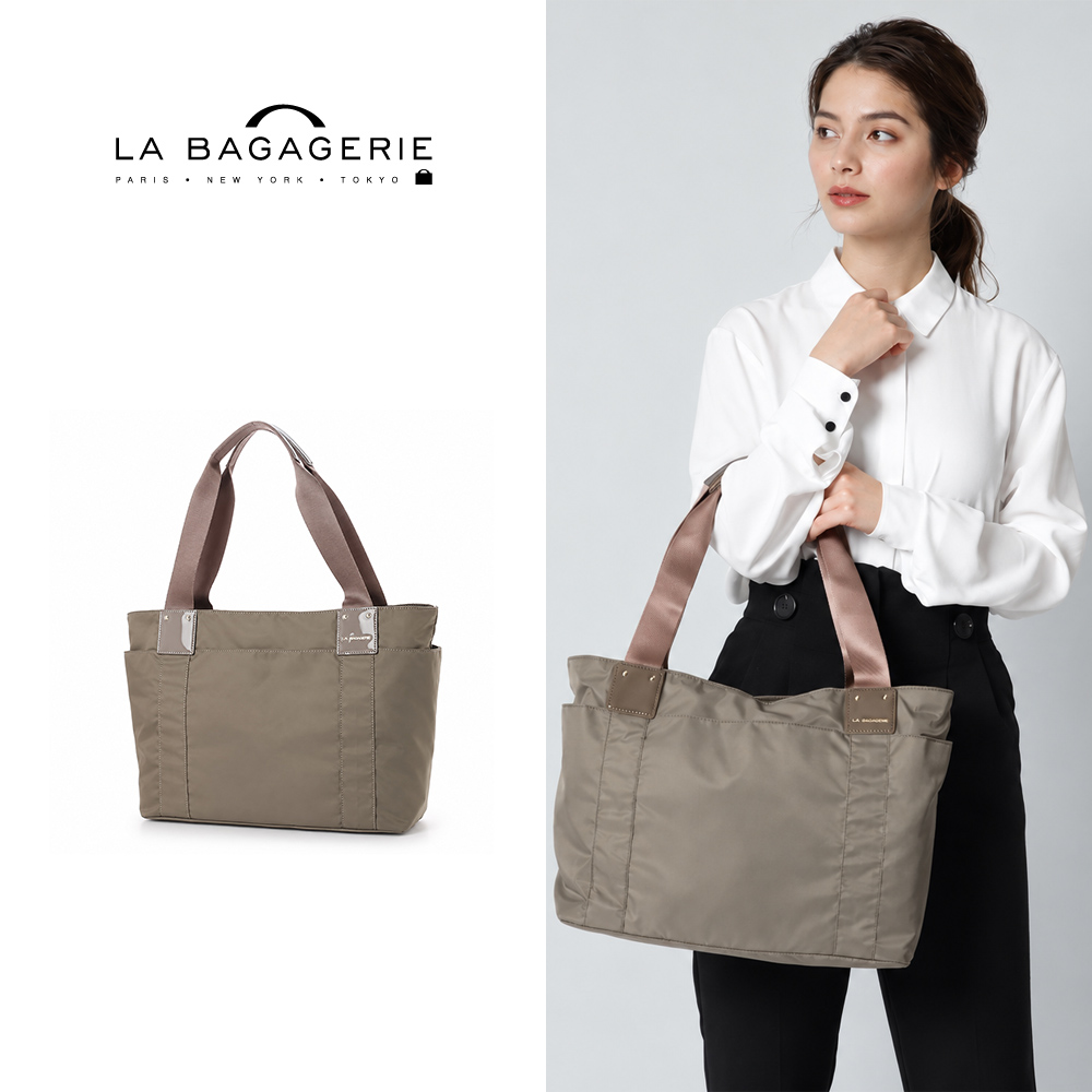 LA BAGAGERIE 防潑水肩背托特包(灰)