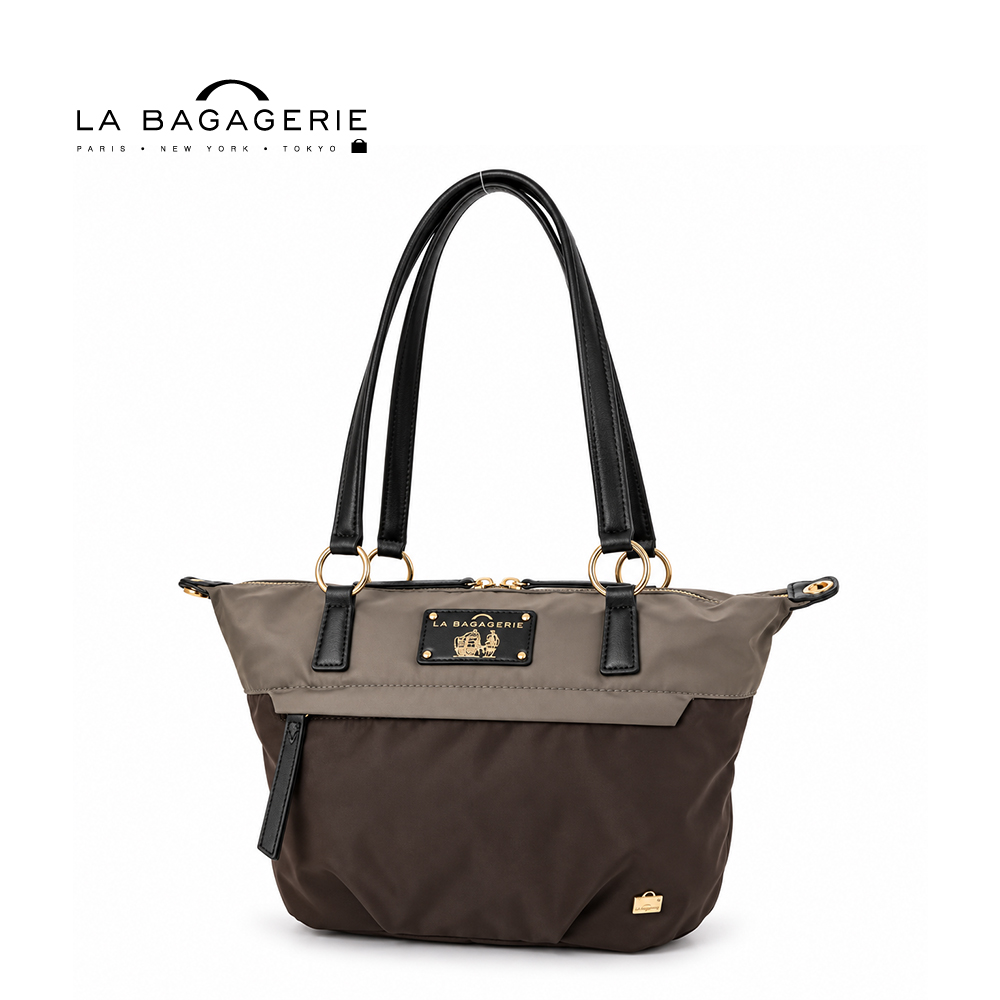 LA BAGAGERIE 防潑水兩用肩背包(米灰x巧克力)