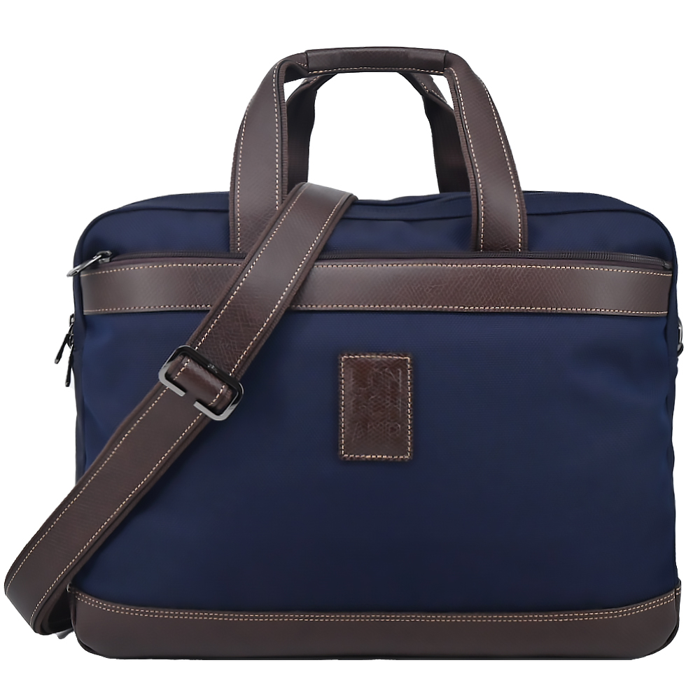 Longchamp BOXFORD系列帆布兩用公事包(大/深藍)
