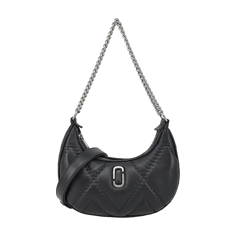 MARC JACOBS THE QUILTED羊皮絎縫鍊條肩背/斜背兩用包-黑