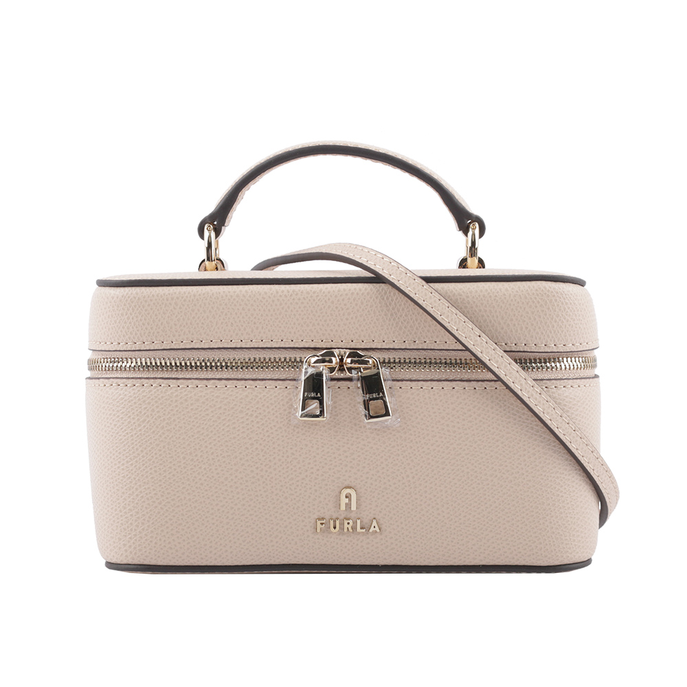 Furla Camelia 素面皮革手提/斜背迷你化妝包(芭蕾粉) WE00361 ARE000 B4L00