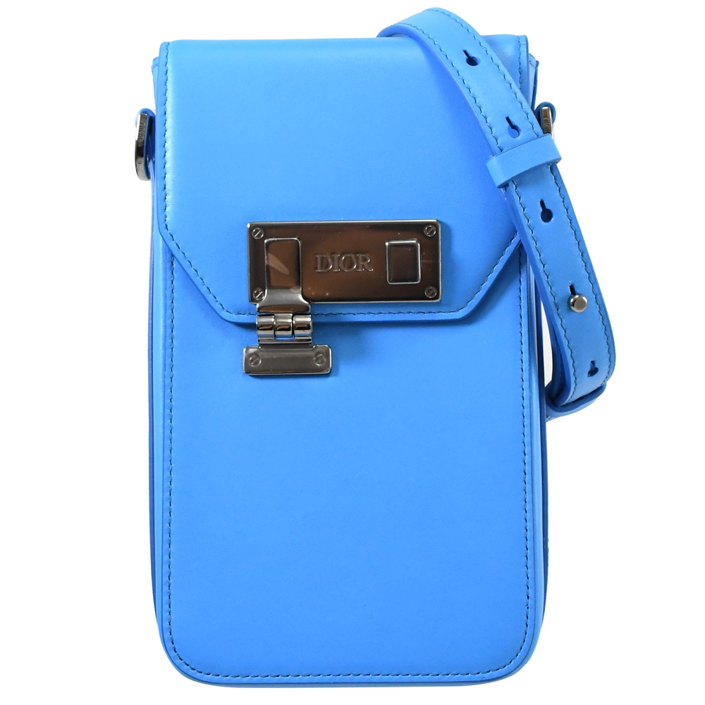 Christian Dior Vertical 小牛皮斜背方包﹧手機包.藍- PChome 24h購物