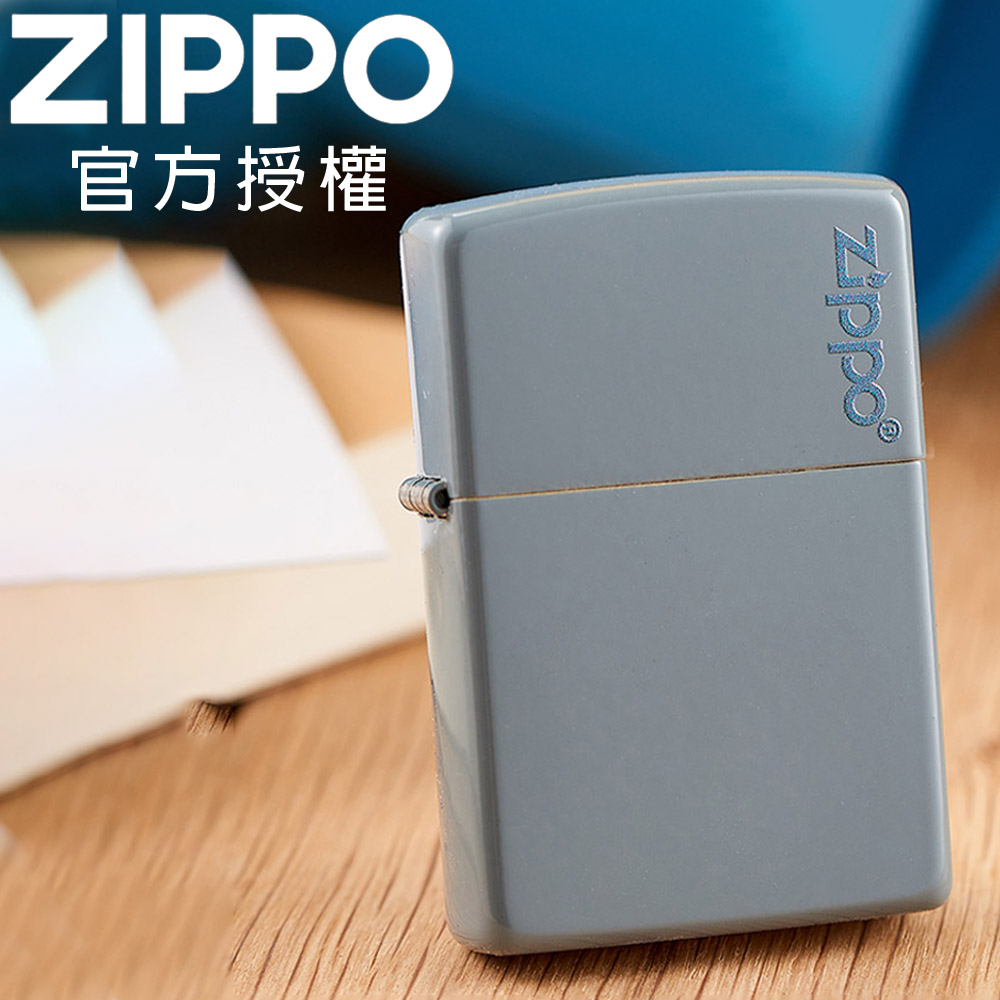 Zippo 【官方授權店】 Classic Flat Grey Logo水泥灰色防風打火機