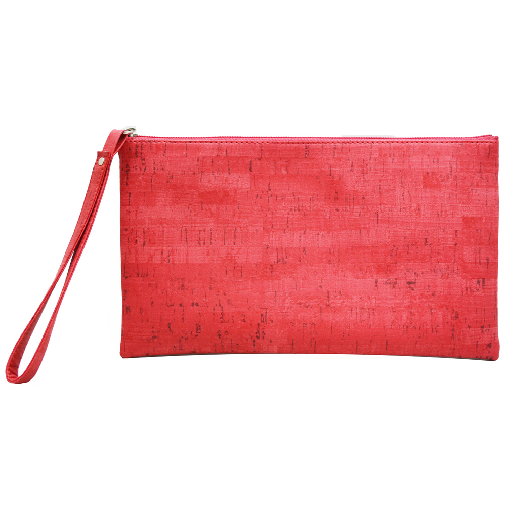 GIORGIO FEDON 1919 福利展示品 仿軟木塞質感拉鍊萬用袋-紅